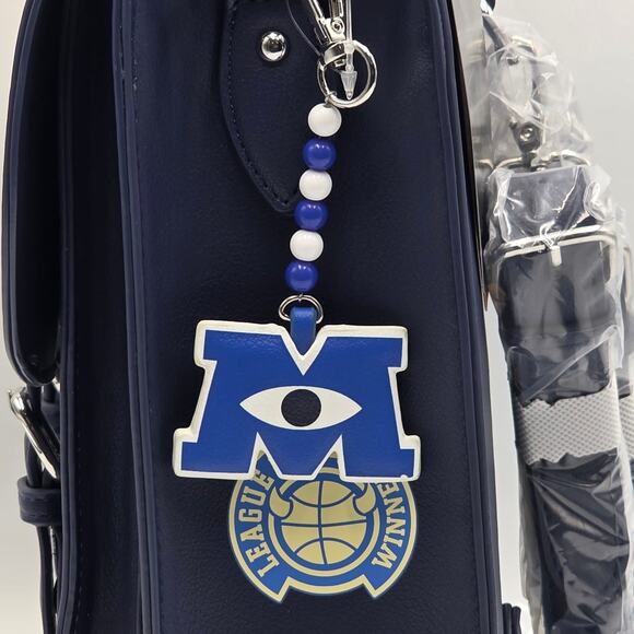 Disney Pixar Monsters Inc Mike Wazowski University Patches Blue Mini Backpack - Picture 8 of 9